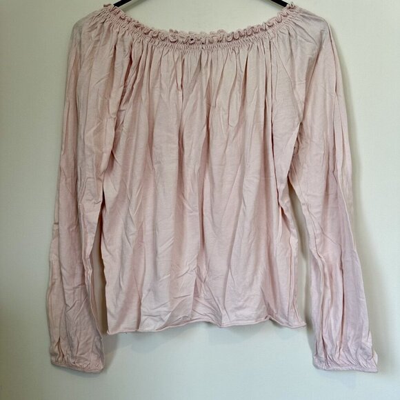 Chaser Women's Light Pink Off the Shoulder Peasant Top Blouse - Medium - Picture 3 of 5